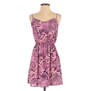 Eight Sixty Pink Snakeskin Print Strap Mini Dress